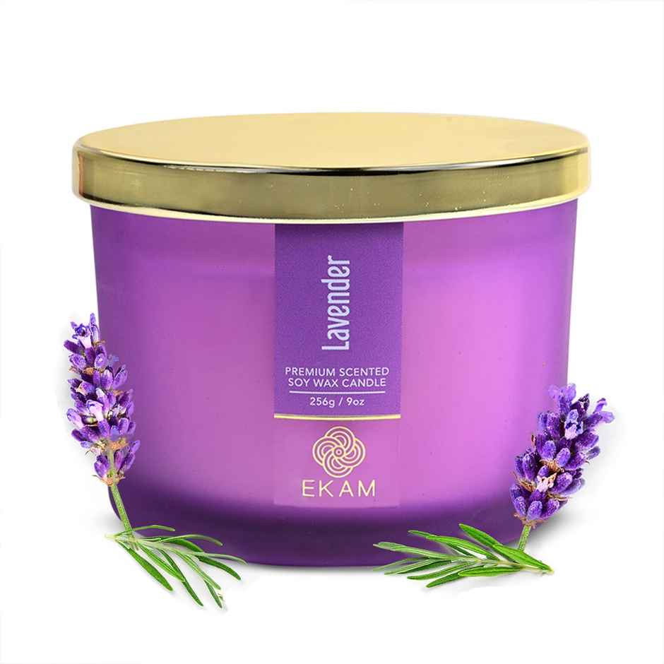 Ekam Lavender Scented 3 Wick Soy Candle