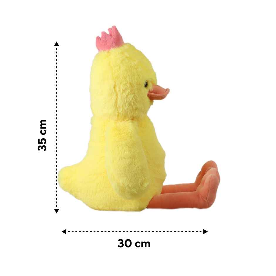 Mirada 35Cm Floppy Duck With Crown - Yellow
