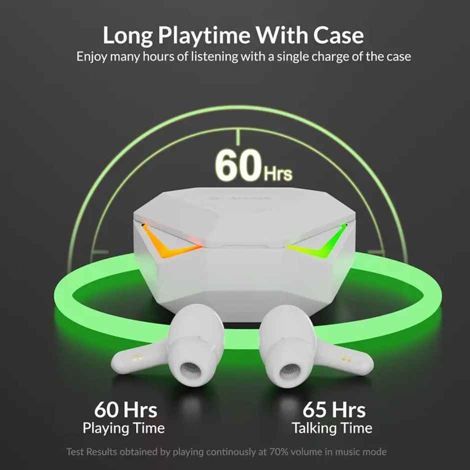 Aroma NB138 Bound - 60 Hours Playback | TWS | ANC with 32dB Noise Cancellation | White