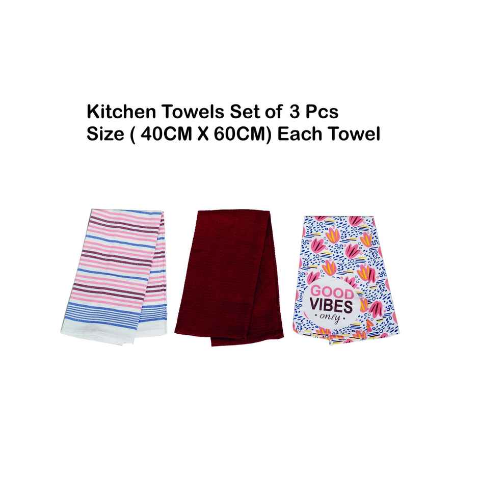 Leosoft Kitchen Towel 40 Cm x 60 Cm Maroon Multi