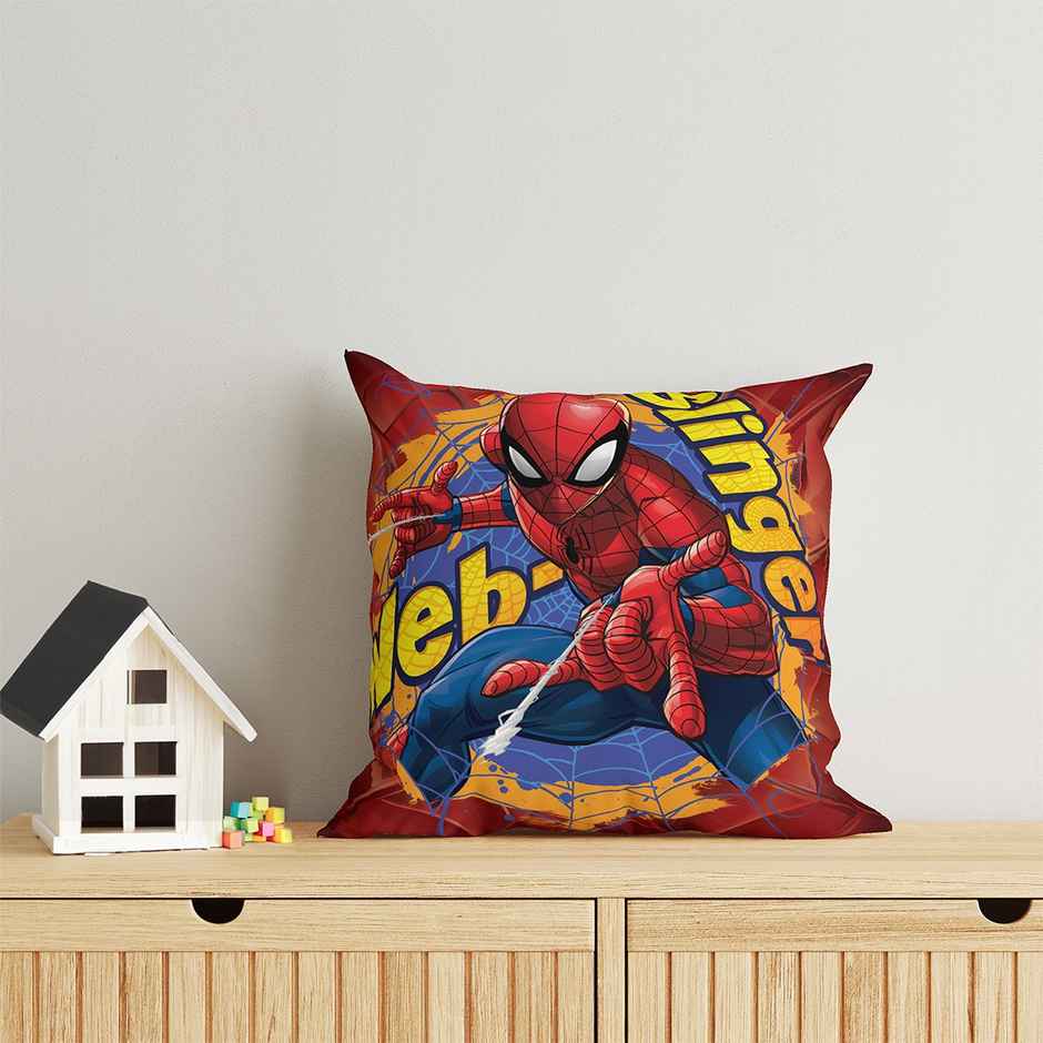 Sassoon Marvel Spiderman Reversible Printed Filled Cushion | Red | 40 x 40 cm