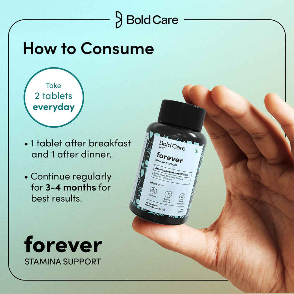 Bold Care Forever - Stamina Booster Supplements for Men - All Natural Ashwagandha & Shilajit