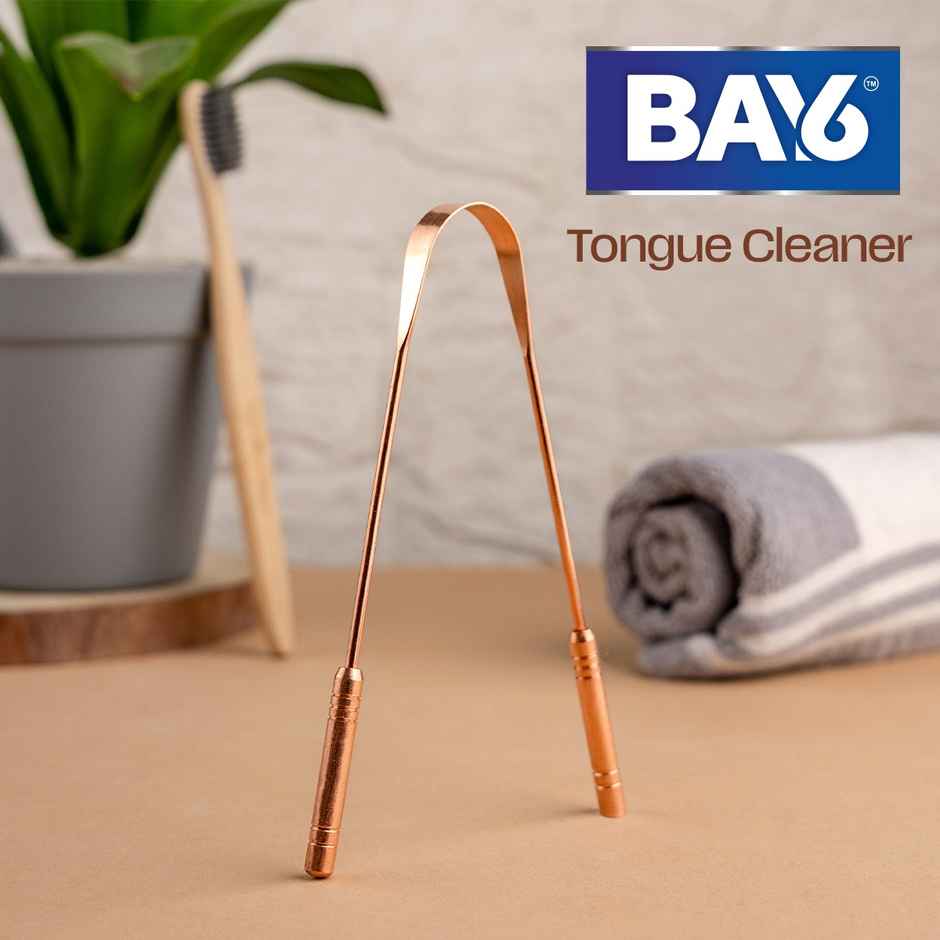 BAY6 Copper Tongue Cleaner with Scientific fluid design (Pure Copper)