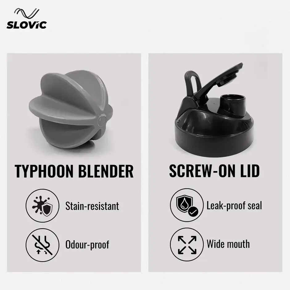 Slovic 700ml Protein Shaker for Gym and Sports | Leak|Proof | Black