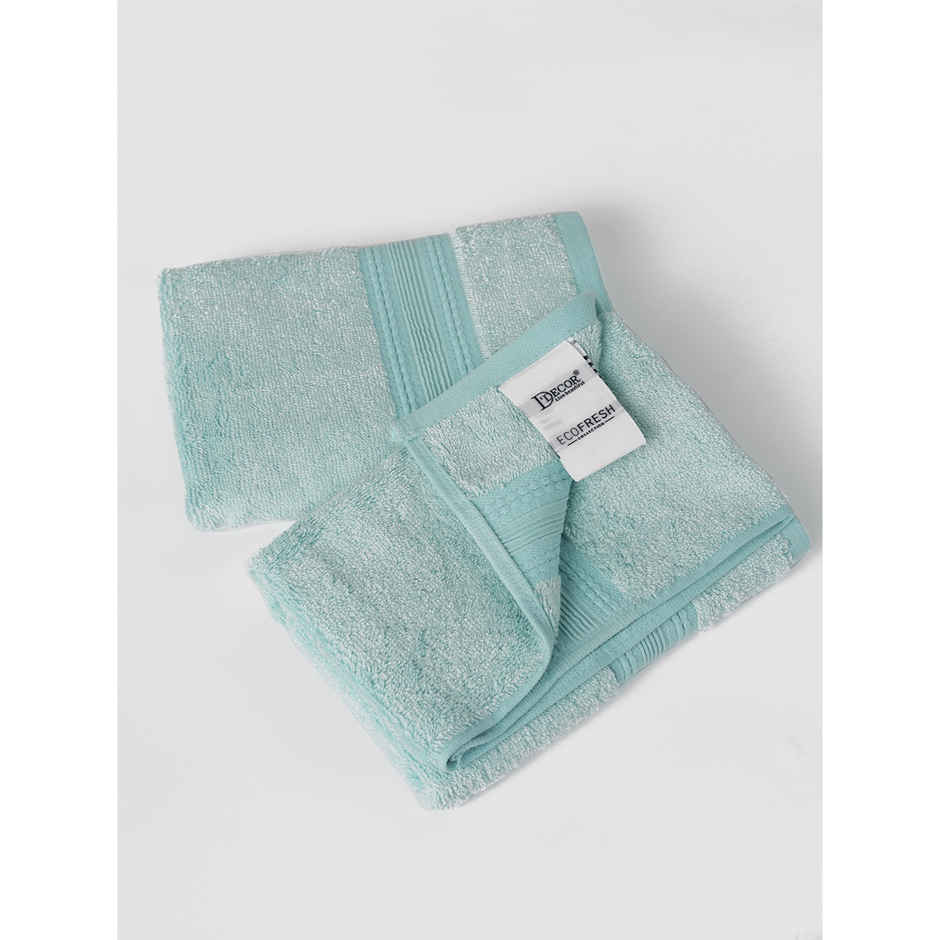DDECOR Ecofriendly 70% Bamboo 30% Cotton Super Soft 650 GSM Solid Sustainable Hand Towel - Blue