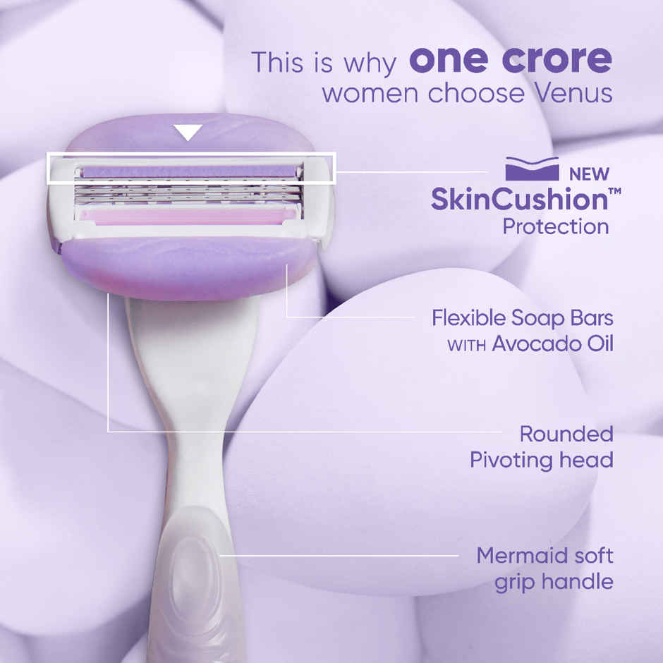 Gillette Venus Comfortglide Hair Removal Razor For Women With Avocado Oils & Freesia Scent