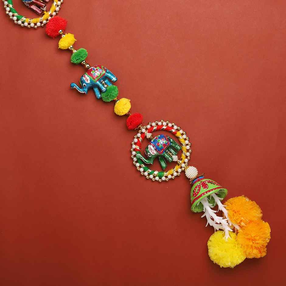 Hanging Elephant Toran | Multicolour | Gullak