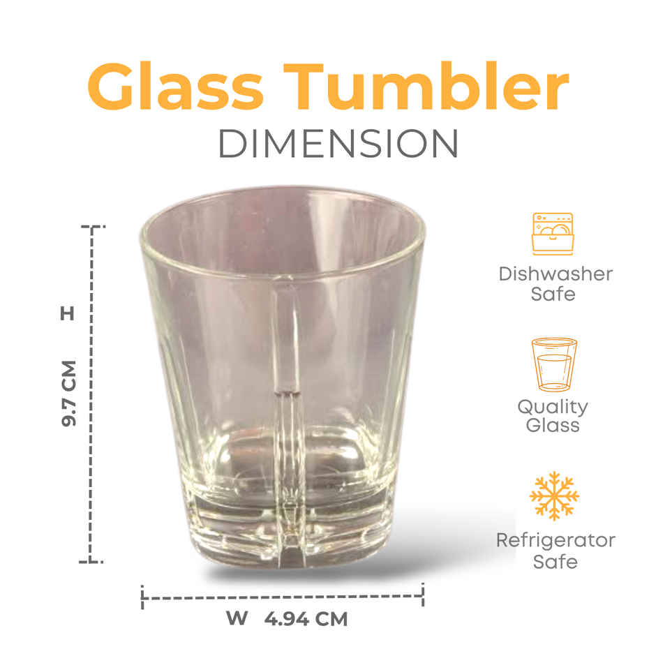 Yera Desire Series 225 ml Water/Juice Glasses Tumbler Set | 6 Pc