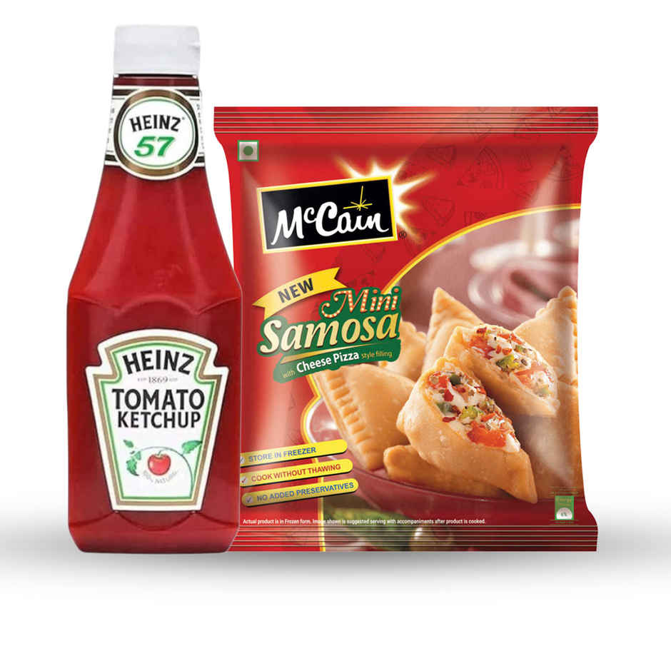Heinz Tomato Ketchup (435g) & Mccain Cheese Pizza Mini Samosa (240g) Combo 