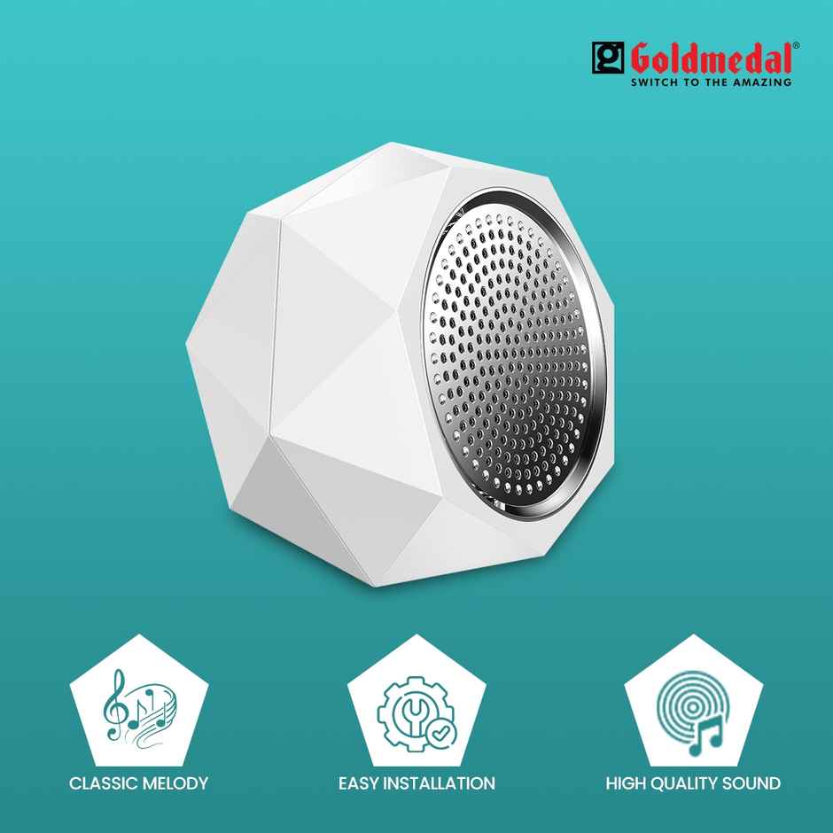 Goldmedal Polygon Door Bell | Wired Electric Door Chime | Calling Bell For Home | Door Bell for Office, School | Single Tone Door Bell