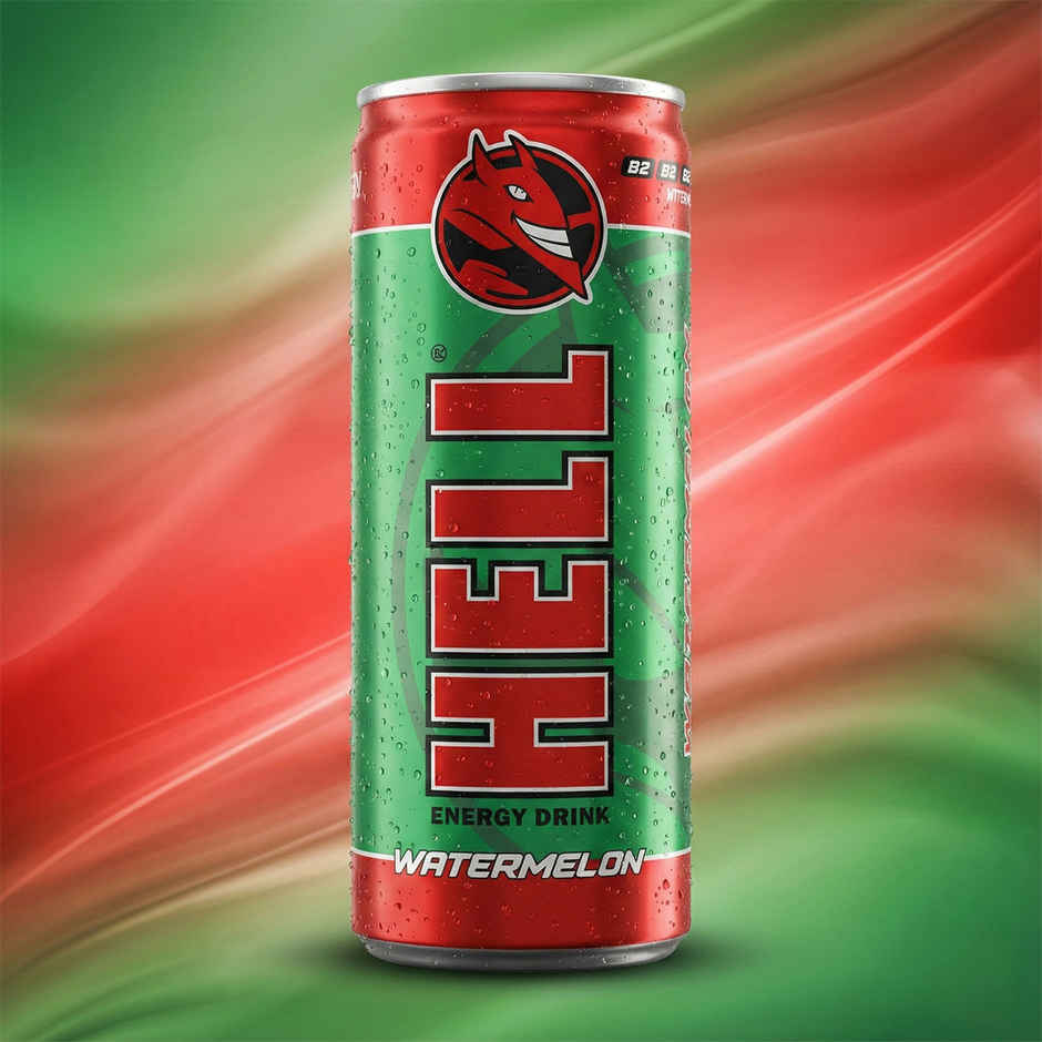 Hell Energy Drink Apple Flavoured Drink (250ml) & Hell Energy Drink Watermelon (250ml) Combo