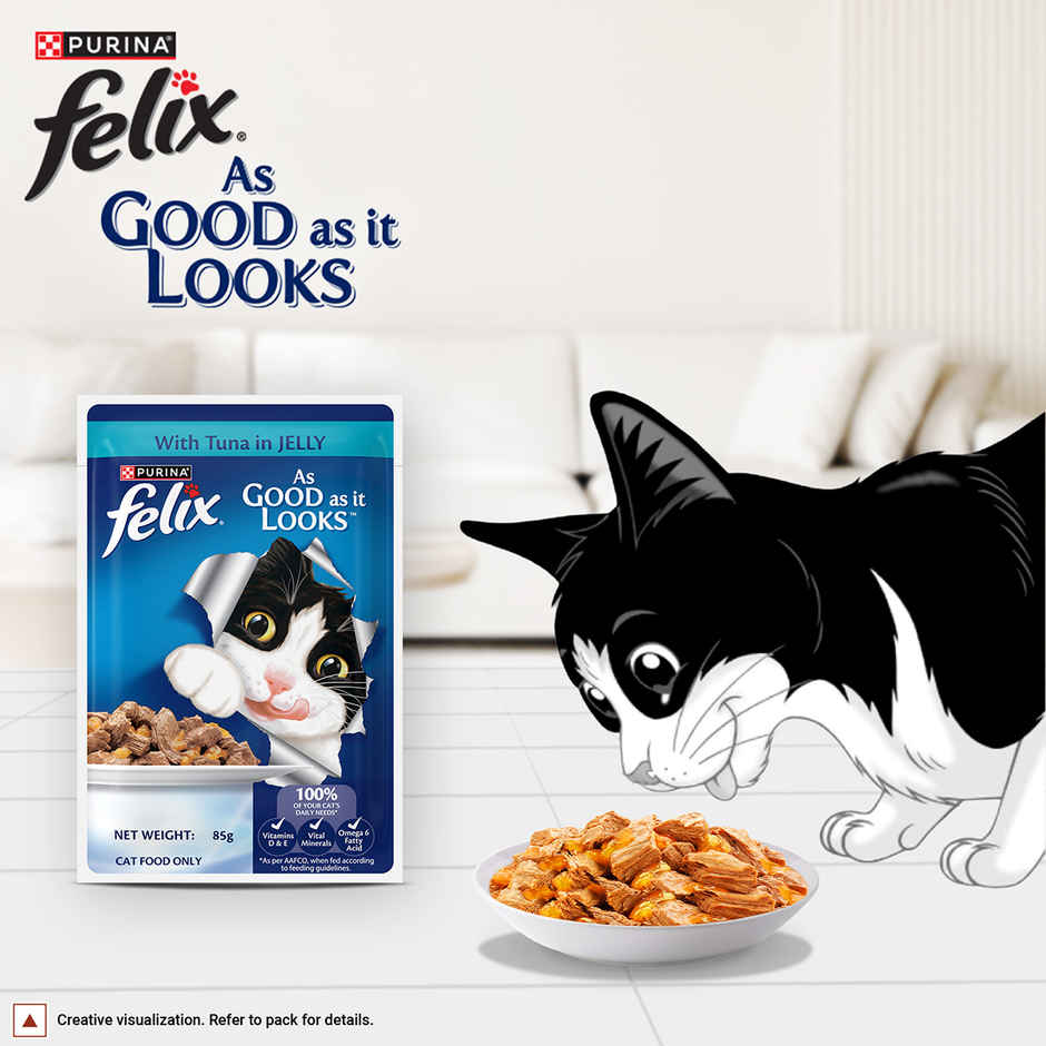 Purina Felix with Tuna in Jelly | Wet Food for Adults | Complete and Balanced Adult Food Combo 