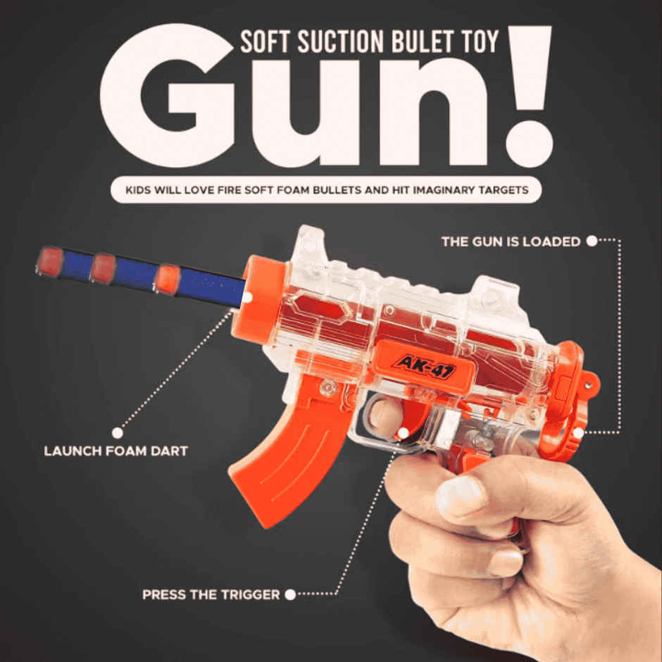 Toytales Transparent Ak-47 Toy Gun | Gift For Boys | Assorted