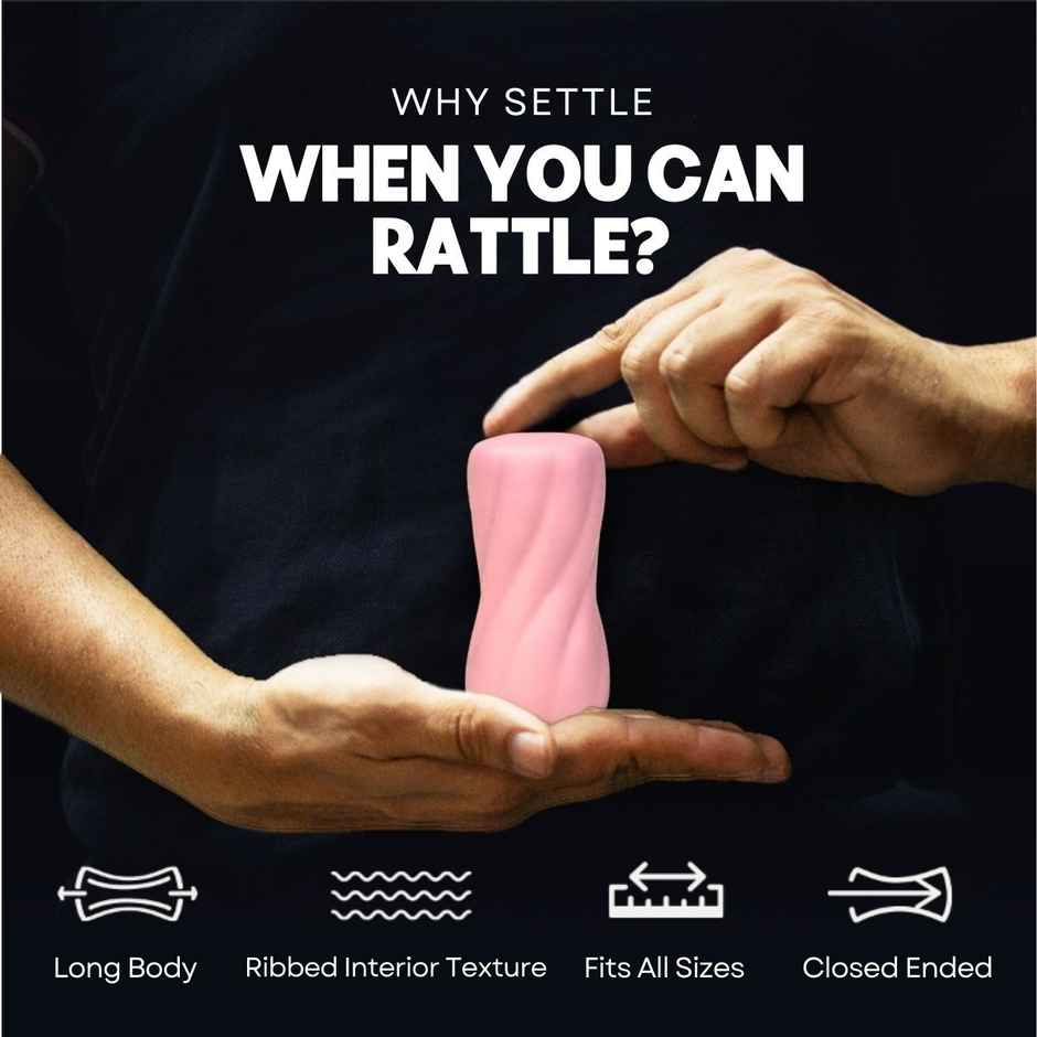 Boldedge Rattle Sleeve Stroker Massager - Pink