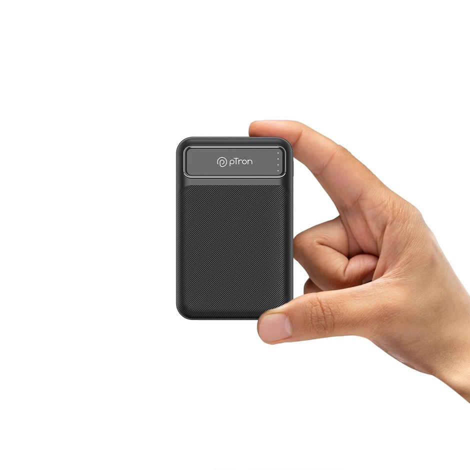 pTron Dynamo Spark 10000 mAh 22.5W Nano Power Bank | 20W Pd Fast Charging | 3 Output/2 Input Ports - Black