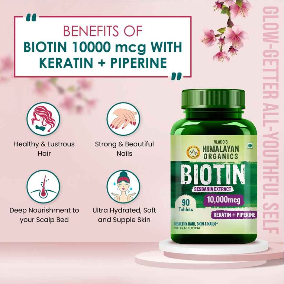 Himalayan Organics Biotin 10000Mcg 90 Tablets