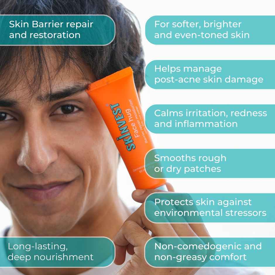 Skinvest Face Hug Face Moisturiser | For All Skin Type | Barrier Repair Moisturizer-70% Rice Water