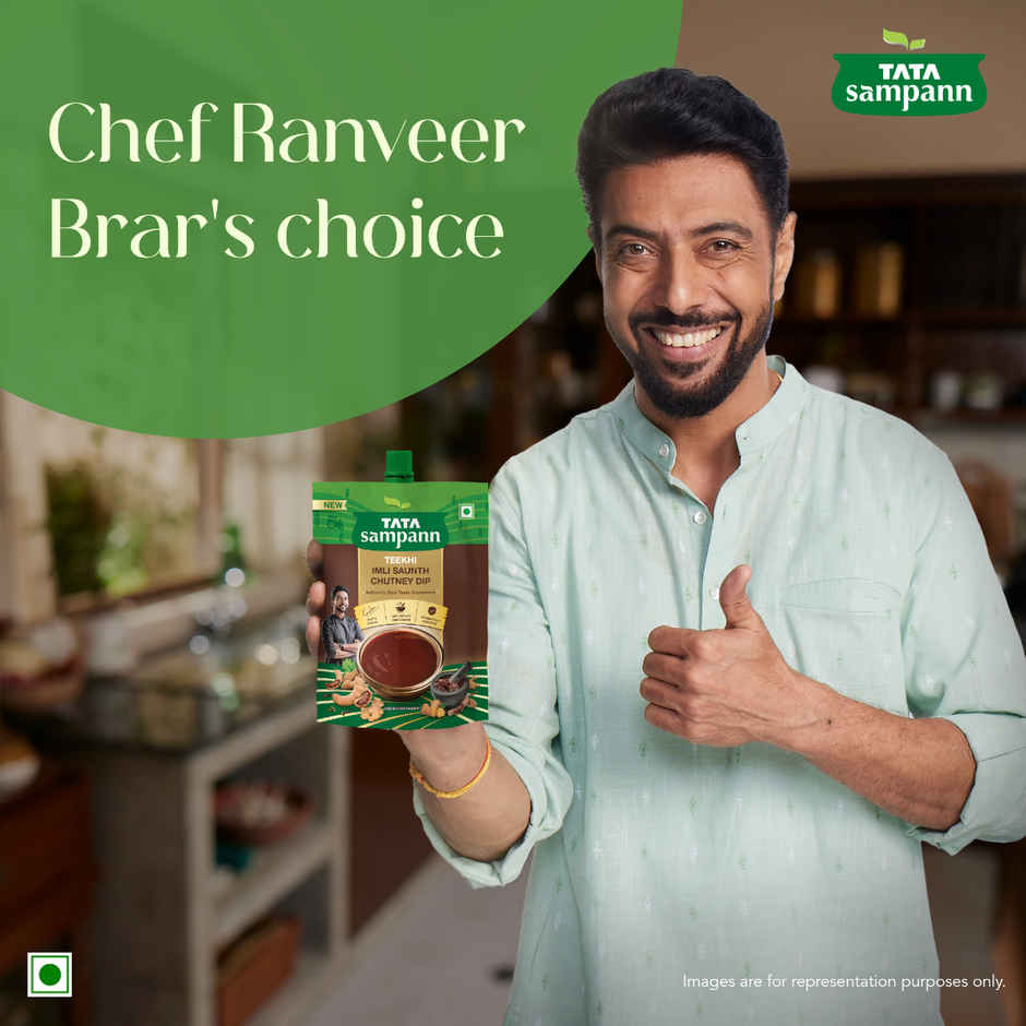 Tata Sampann Teekhi Imli Saunth Chutney Dip | Made with Tamarind & Dry Ginger | Tangy & Spicy Flavor