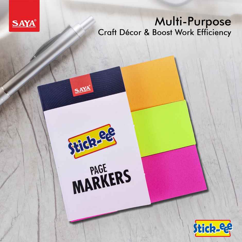 Saya Self-Adhesive Page Markers - 3 Cuts, 1 x 3 inches (150 Sheets Pack)