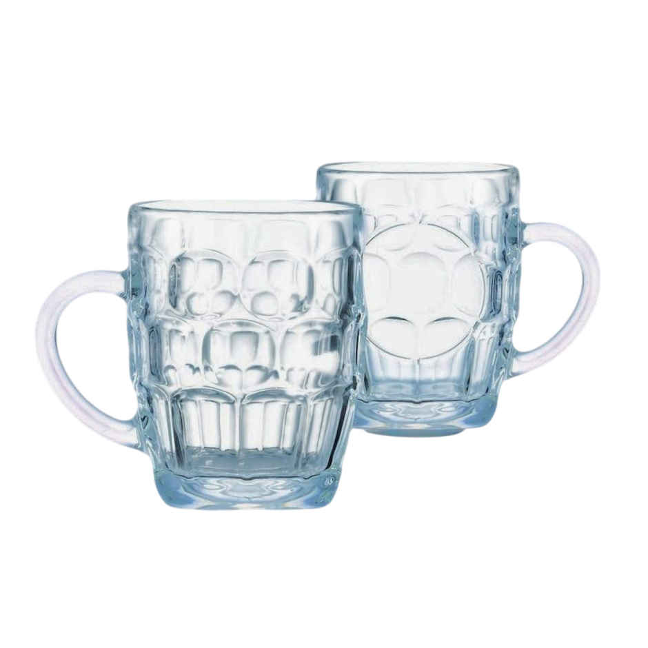 Glass Beer Mug Set | Durable | Easy-Grip Handle | Dishwasher Safe | 570 ml | Luminarc