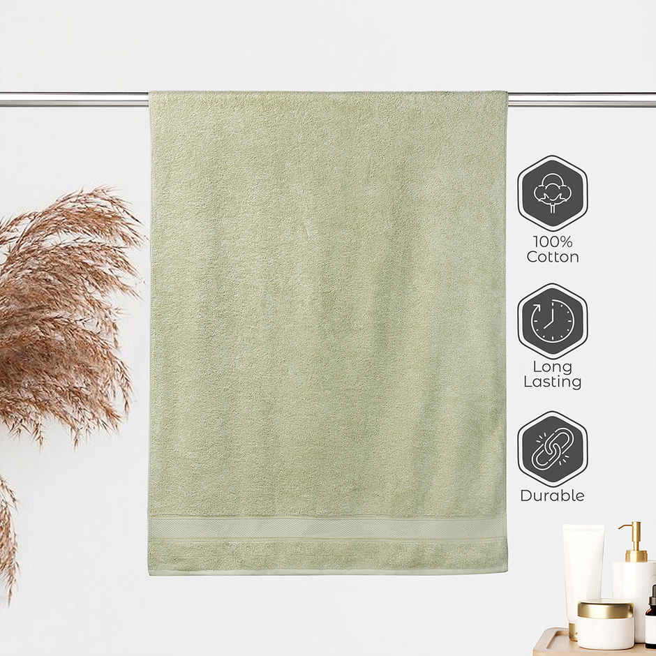 Boutique Living Luxe Loom 100% Cotton 550 GSM Green Bath Towel - Pack of 1