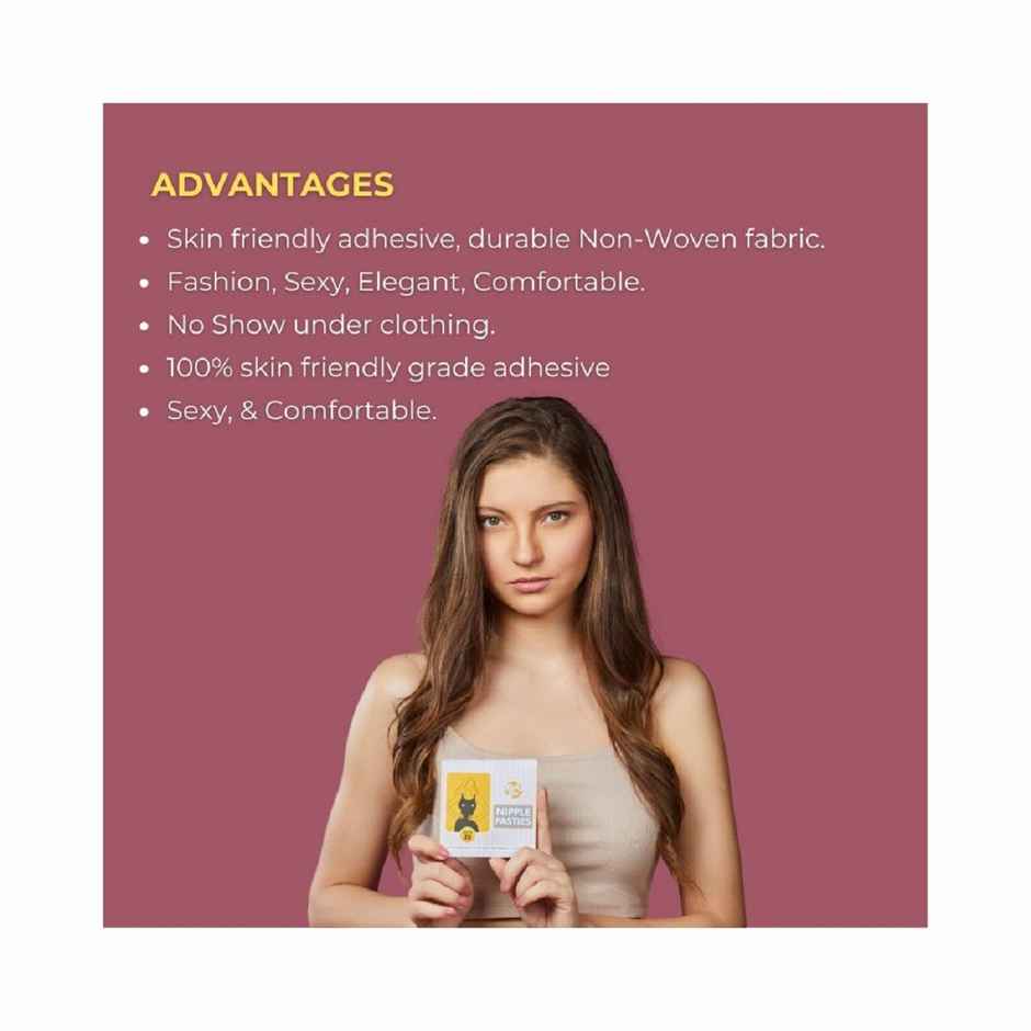 Slickfix Self Adhesive Nipple Pasties | No Show Bra | Round Disposable Covers