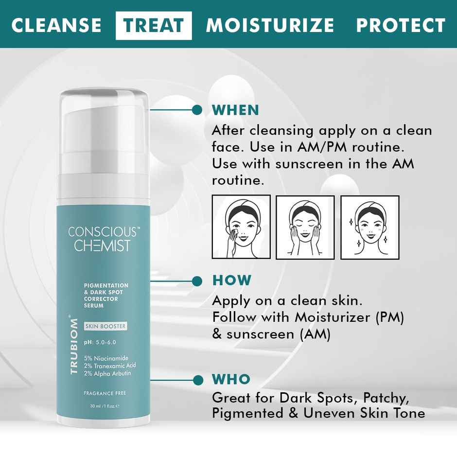 Conscious Chemist Trubiom 5% Niacinamide Serum + 1% Zinc Improves Acne Scar & Uneven Skin Texture