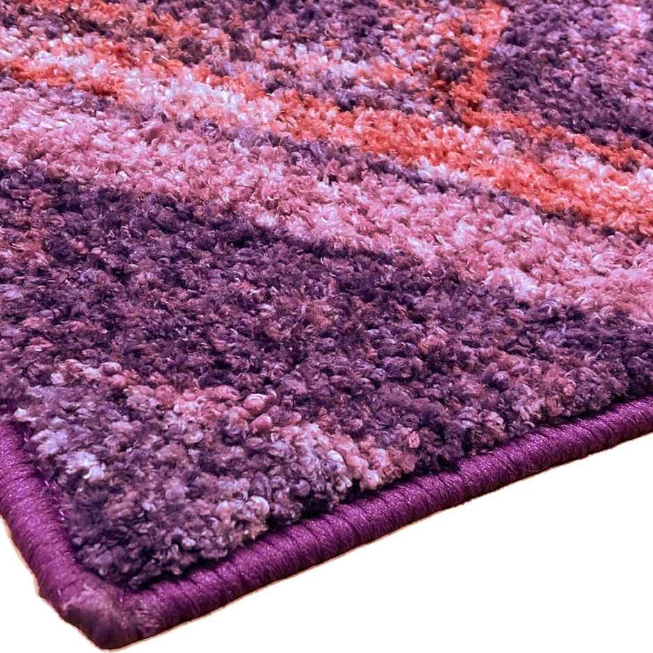 Bianca Super Soft Designer Anti Slip Bath Mat | Medium | Spa Geometric | Plum