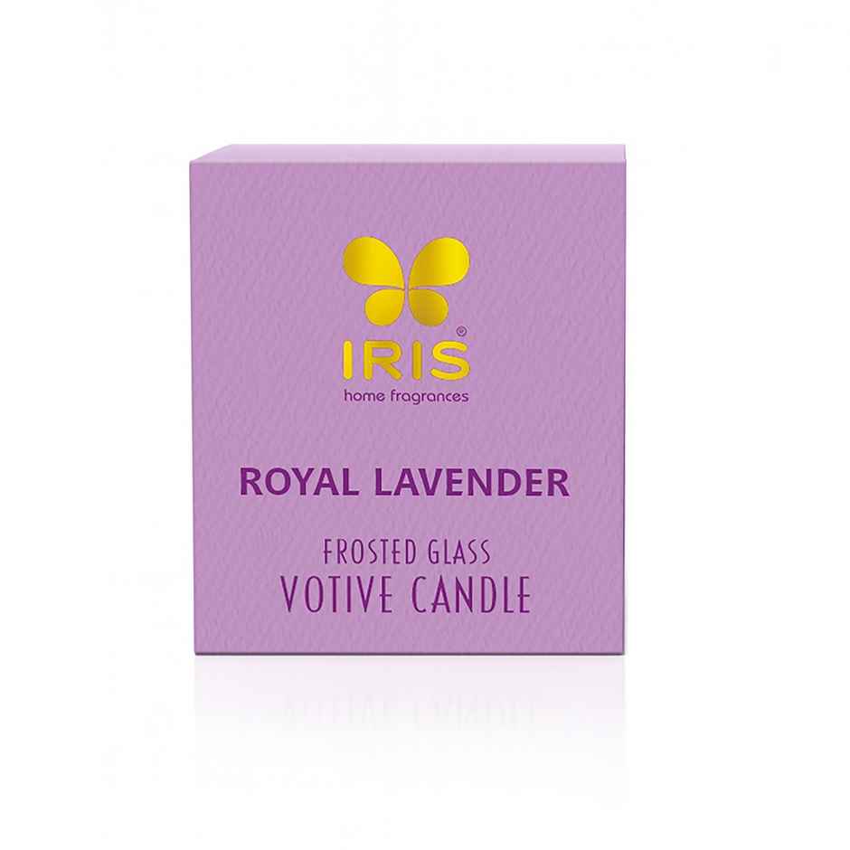 Royal Lavender Frosted Shot Glass Scented Candle | 8 Hours Burn Time | Home Decor | IRIS