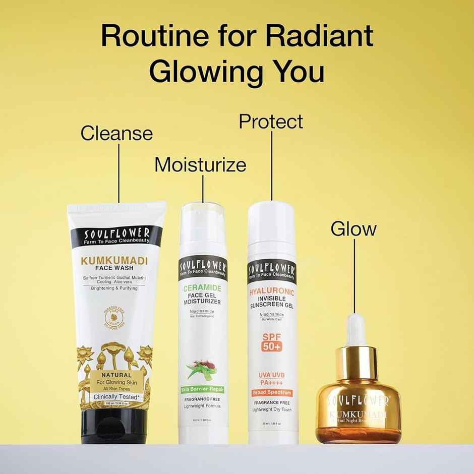 Soulflower Kumkumadi Face Wash With Saffron, Turmeric & Aloe Vera