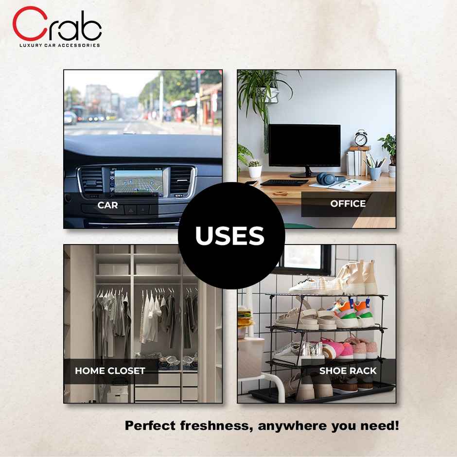 Crab Premium Aura Fragrance Spray | Long-Lasting Car Perfume Freshener for Home, Office & Vehicles