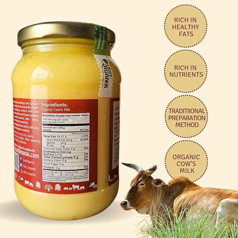 Just Organik Organic Cow Desi Ghee | Tuppa