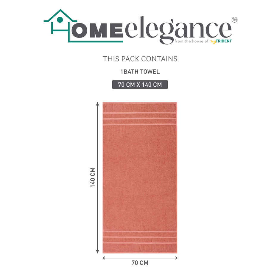 Home Elegance by myTrident Day to Day Bathtowel | 340 GSM | Apricot