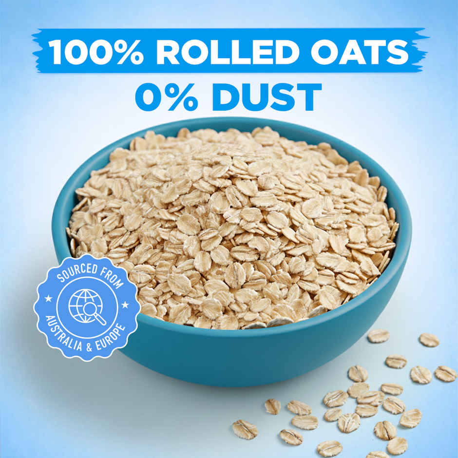 Bagrry's Rolled Oats Jar High Fibre Premium Rolled Oats Protein Rich Breakfast Cereal Wholegrain Breakfast