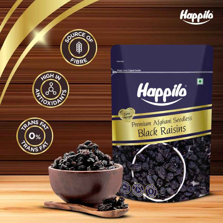 Happilo Premium Afghani Seedless Black Raisins