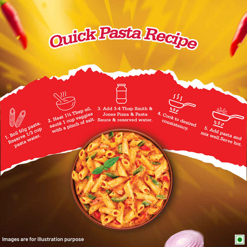 Smith & Jones Pizza and Pasta Sauce with Oregano, Chilli Flakes