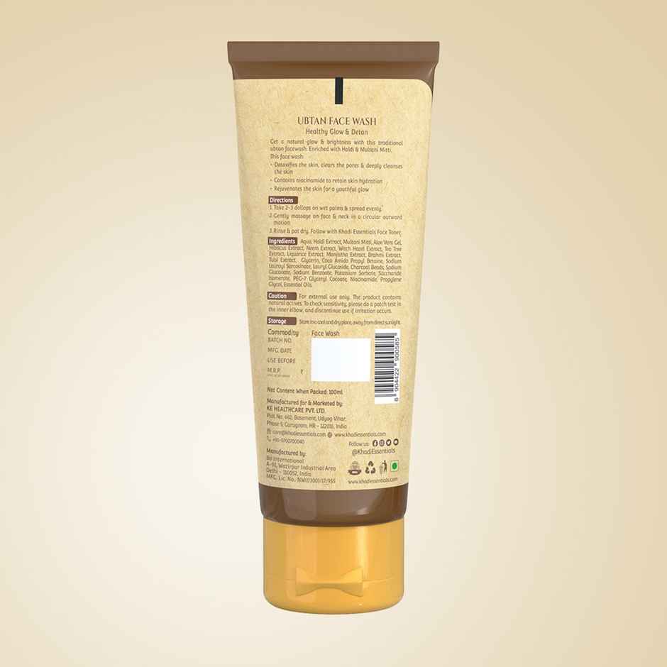 Khadi Essentials Ubtan Face Wash Brightens & Detans Skin | Reduces Breakouts