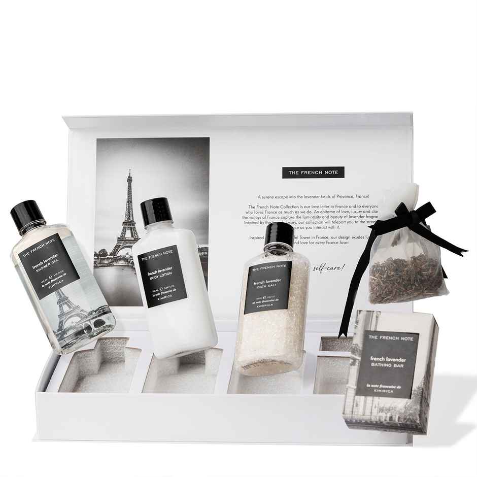 Kimirica Valentine French Note Indulgence Set | Lavender-Infused Bath & Skincare | Unisex Gift