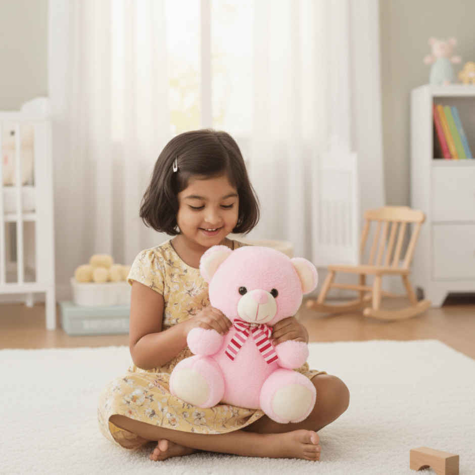ToyTales Teddy Bear 30cm soft toy | Perfect birthday Gift | Plushie |Pink 30 cm