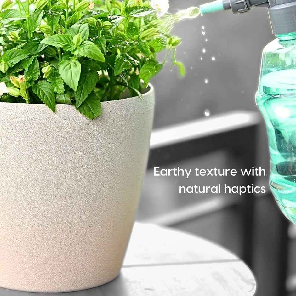 Eha Earth Friendly Deco Self-Watering Planters 9 Inch, 2pcs, Sandcastle | Bamboo Based,UV Protected