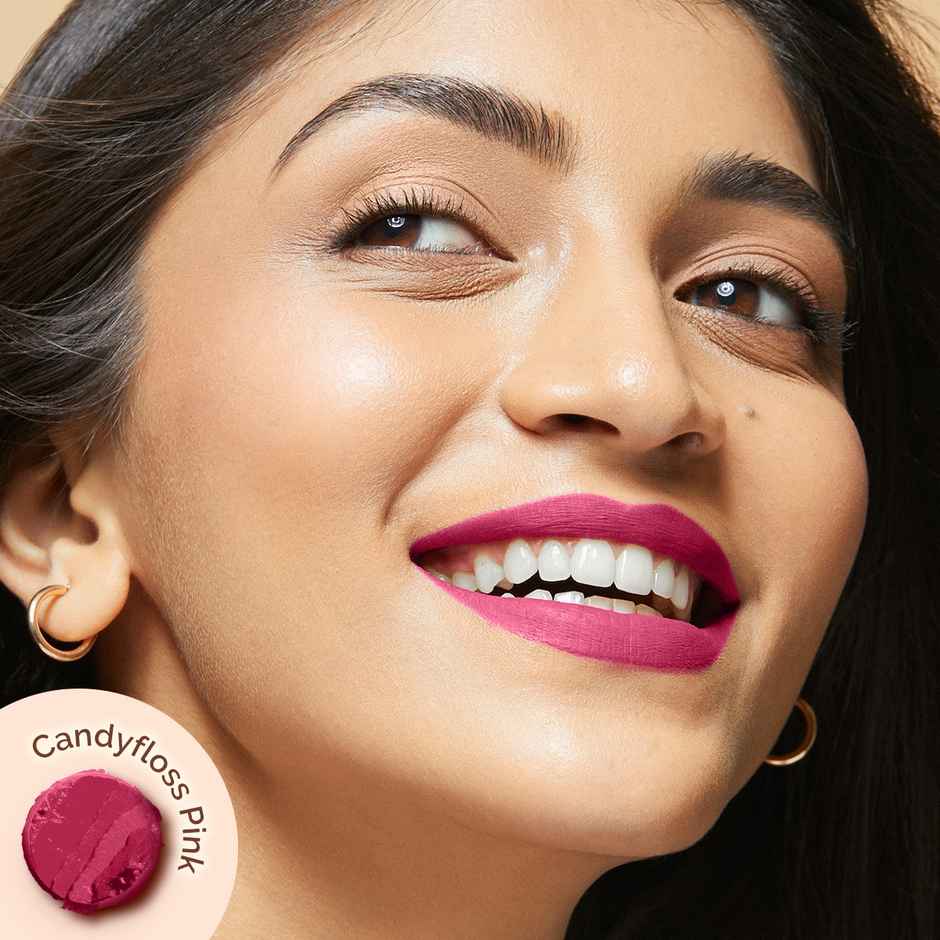 Mamaearth Moisture Matte Longstay Lipstick With Avocado Oil & Vitamin E - Candyfloss Pink