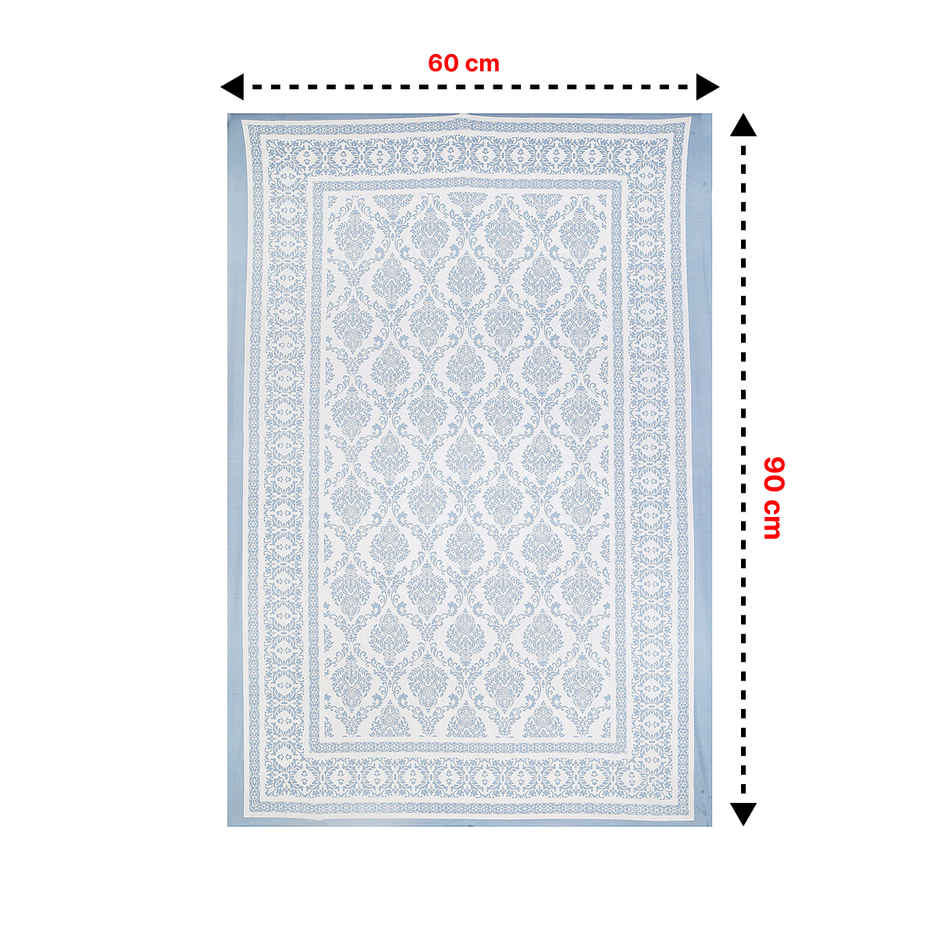 BAY6 100% Cotton Single Rajasthani Bedsheet - 90 in x 60 in - Traditional Blue Motifs Design