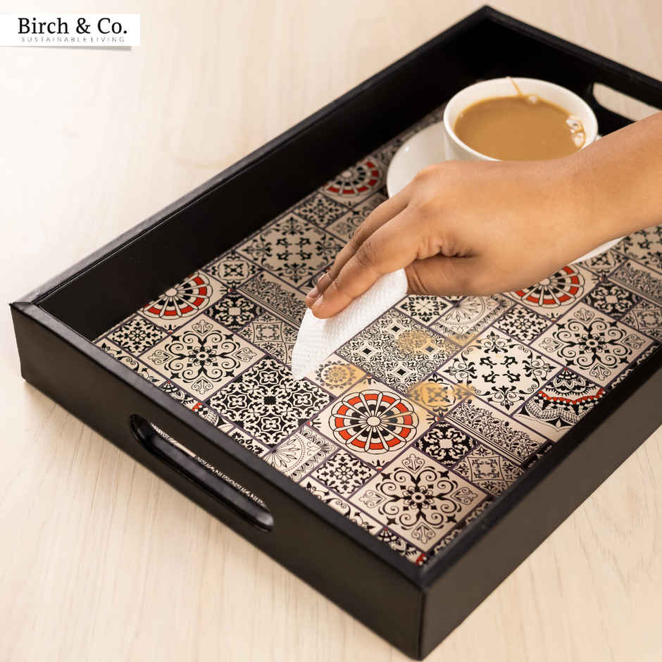 Birch & Co. Serving Tray - Indus With Four Free Matching Coasters