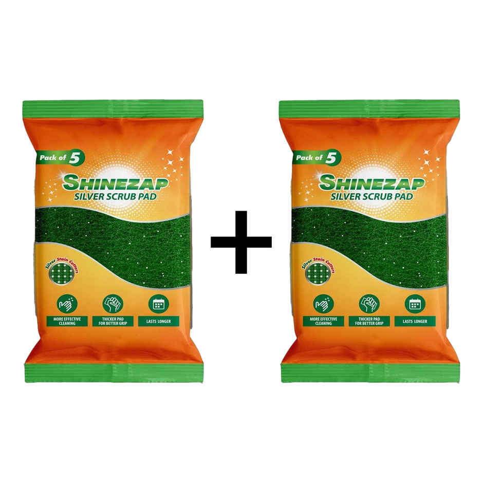 Shinezap Sparkling Silver Scrub Pad Combo