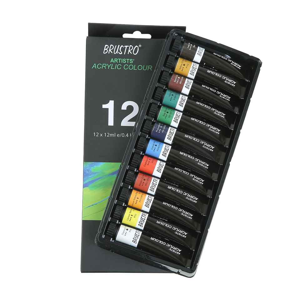 Brustro Artists Acrylic Colour Set Of 12X12Ml Tubes