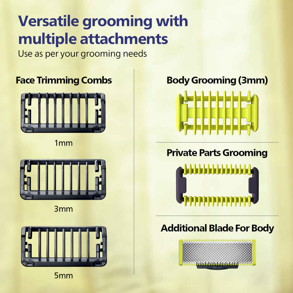 Philips OneBlade Face & Body Trimmer & Styler|No Nicks & Cuts, Dual Protection Technology|QP1624/10