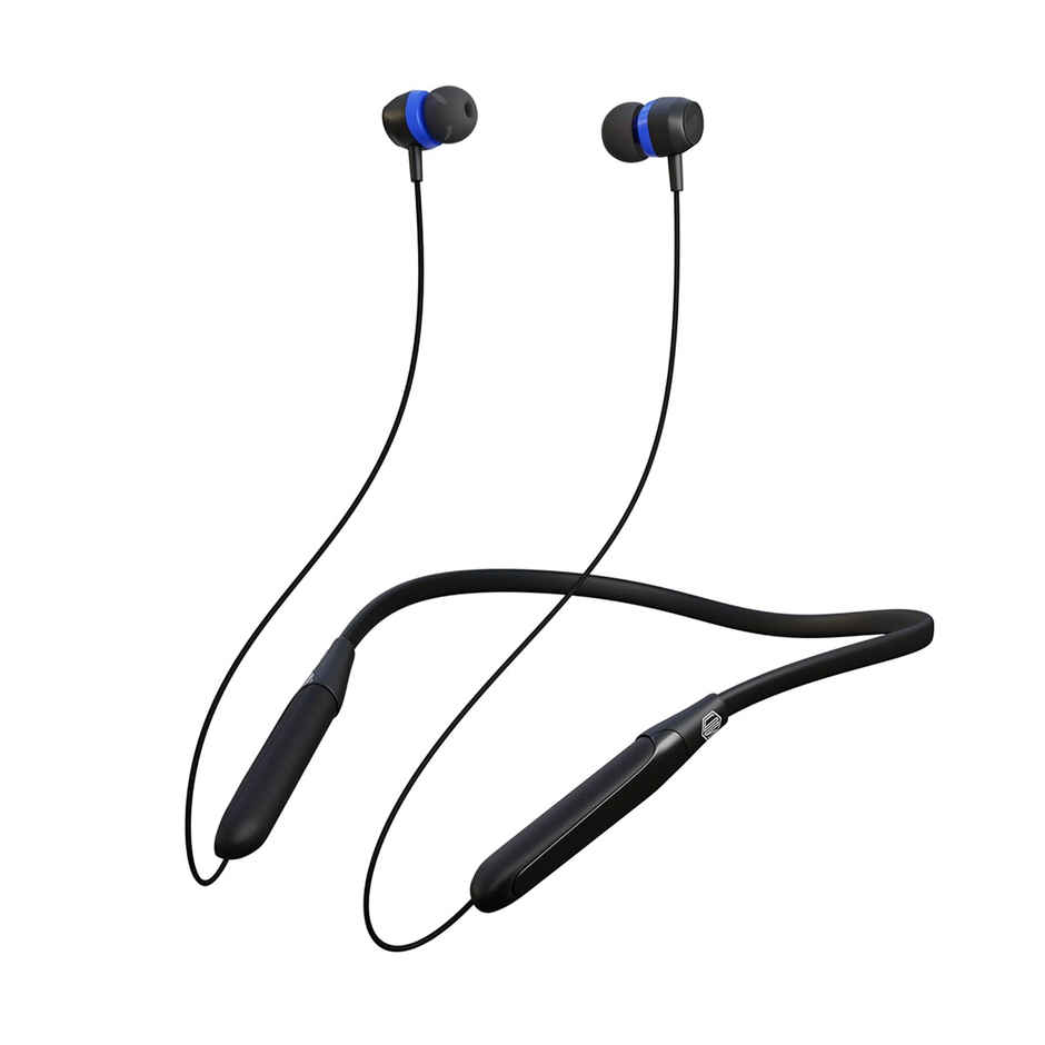 Nu Republic Jive J2 Bluetooth Neckband with Upto 20 hrs Playtime, X-Bass Technology, Calling Mic, Fast Charging & Pairing Earphones - Blue & Black