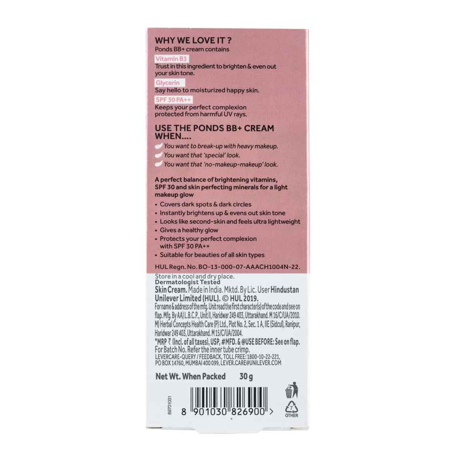 Pond's Bb+ Cream Instant Spot Coverage + Light Make-Up Glow Lvory