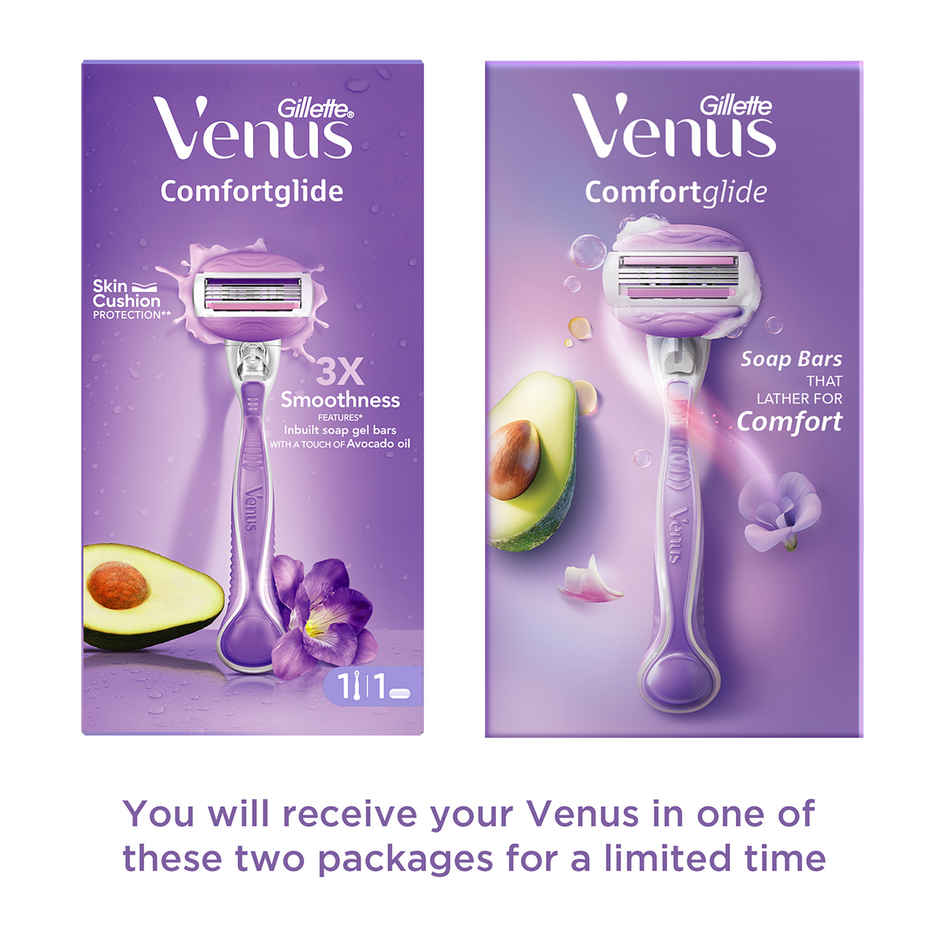Gillette Venus Comfortglide Hair Removal Razor For Women With Avocado Oils & Freesia Scent