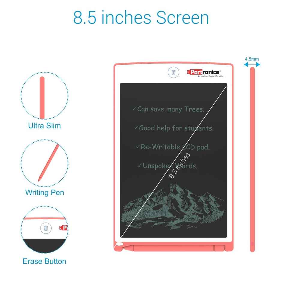Portronics Ruffpad 8.5 Inch Re-Writable Lcd Pad